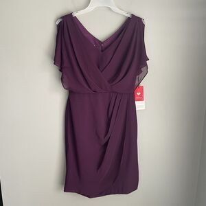 NEW JJ's House Formal Dress Size 10 Grape Plum Knee Length Mother of Bride Maid